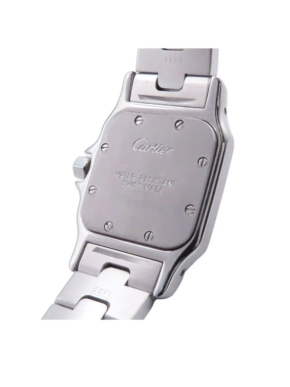 Cartier Santos Galbee SM Ivory Stainless Steel 18K Yellow Gold Watch Quartz
